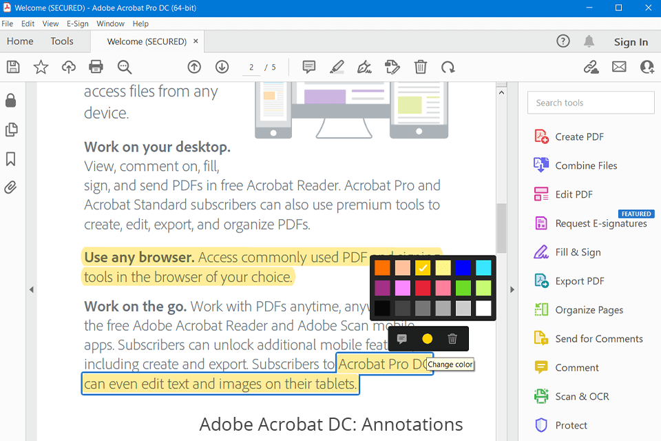 adobe acrobat dc annotations